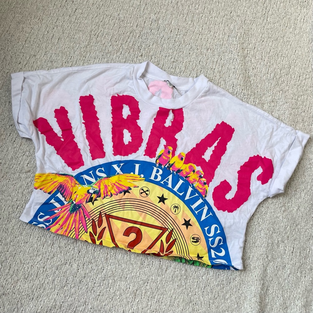 J Balvin VIBRAS x GUESS cropped top